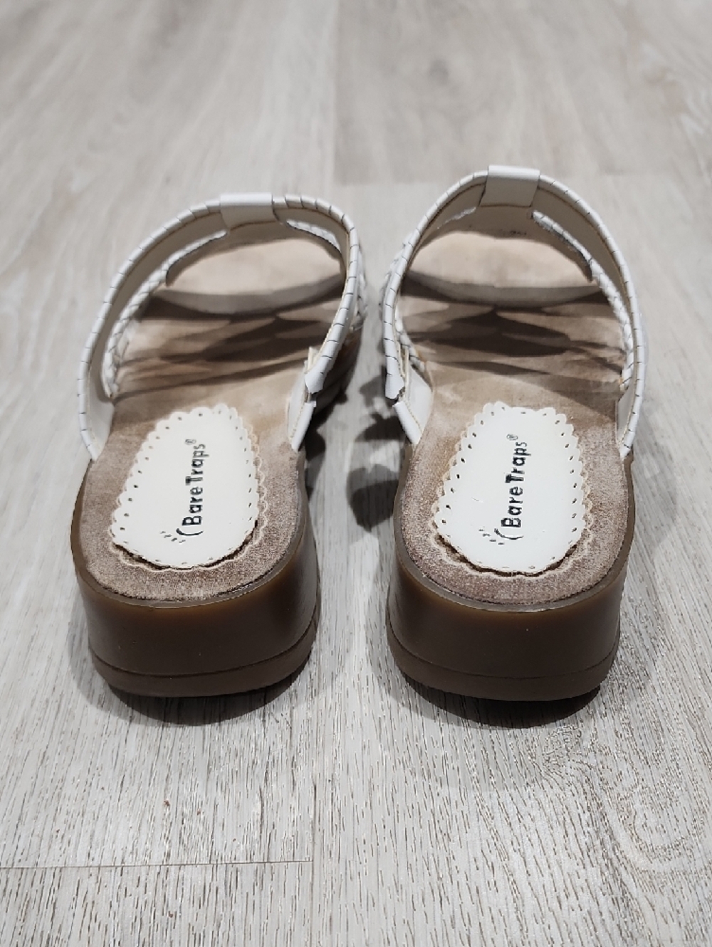 BareTraps White Braided Slip-On Sandals with Bead Detail 8 - Picture 5 of 10